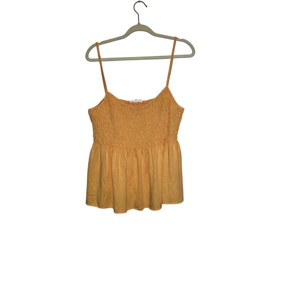 NWT Uncharted Threads orange smocked babydoll style tank top size XL - Picture 1 of 7